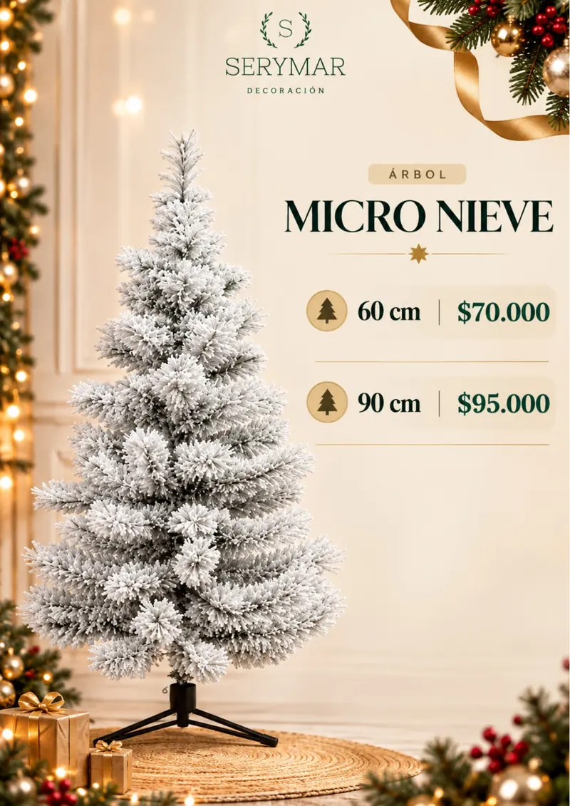 Árbol Micro Nieve — página 6 del Catálogo Navidad 2026 de SERYMAR Decoración