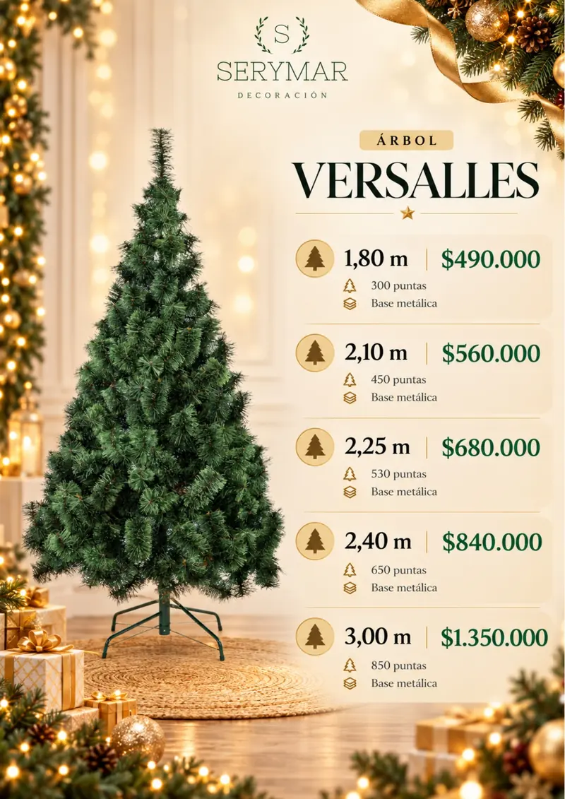 Árbol Versalles — página 15 del Catálogo Navidad 2026 de SERYMAR Decoración