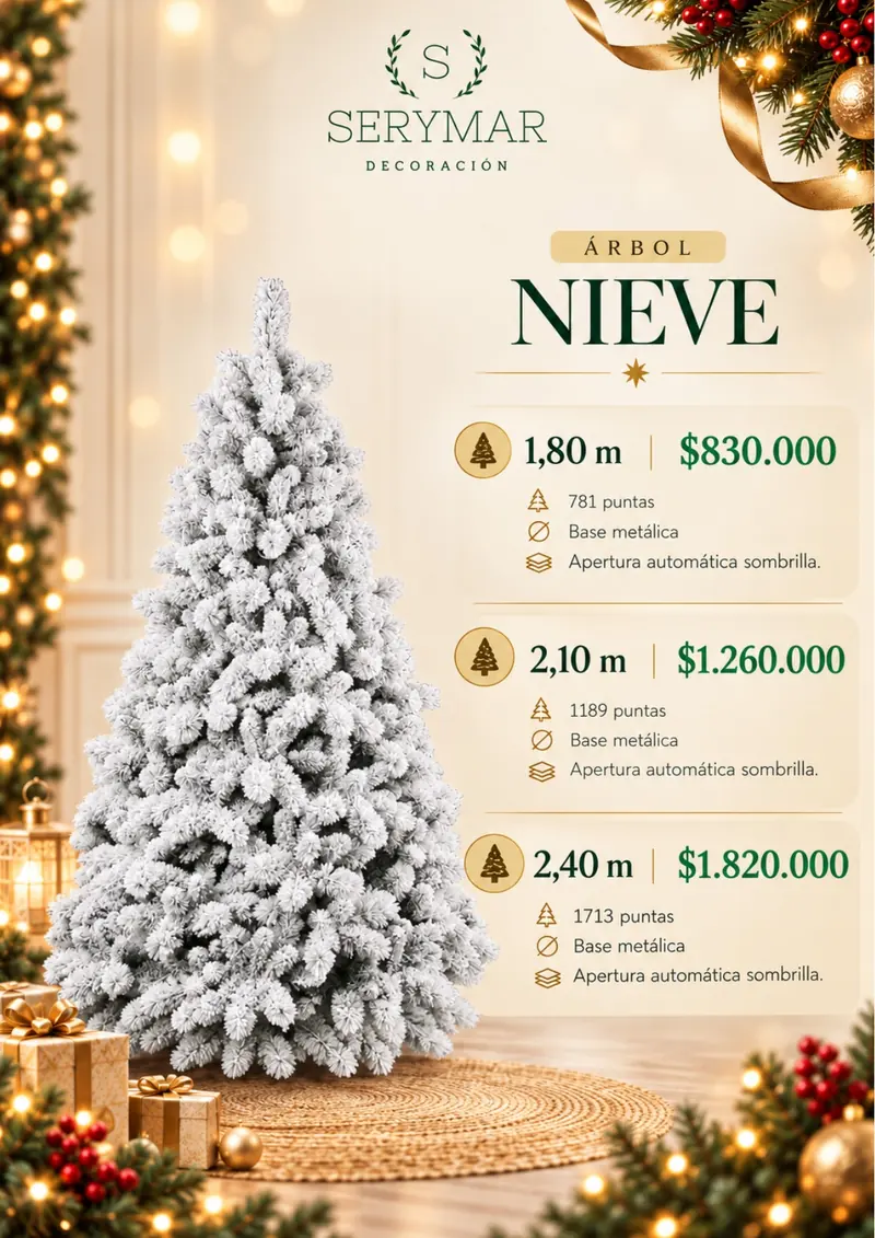 Árbol Nieve — página 19 del Catálogo Navidad 2026 de SERYMAR Decoración