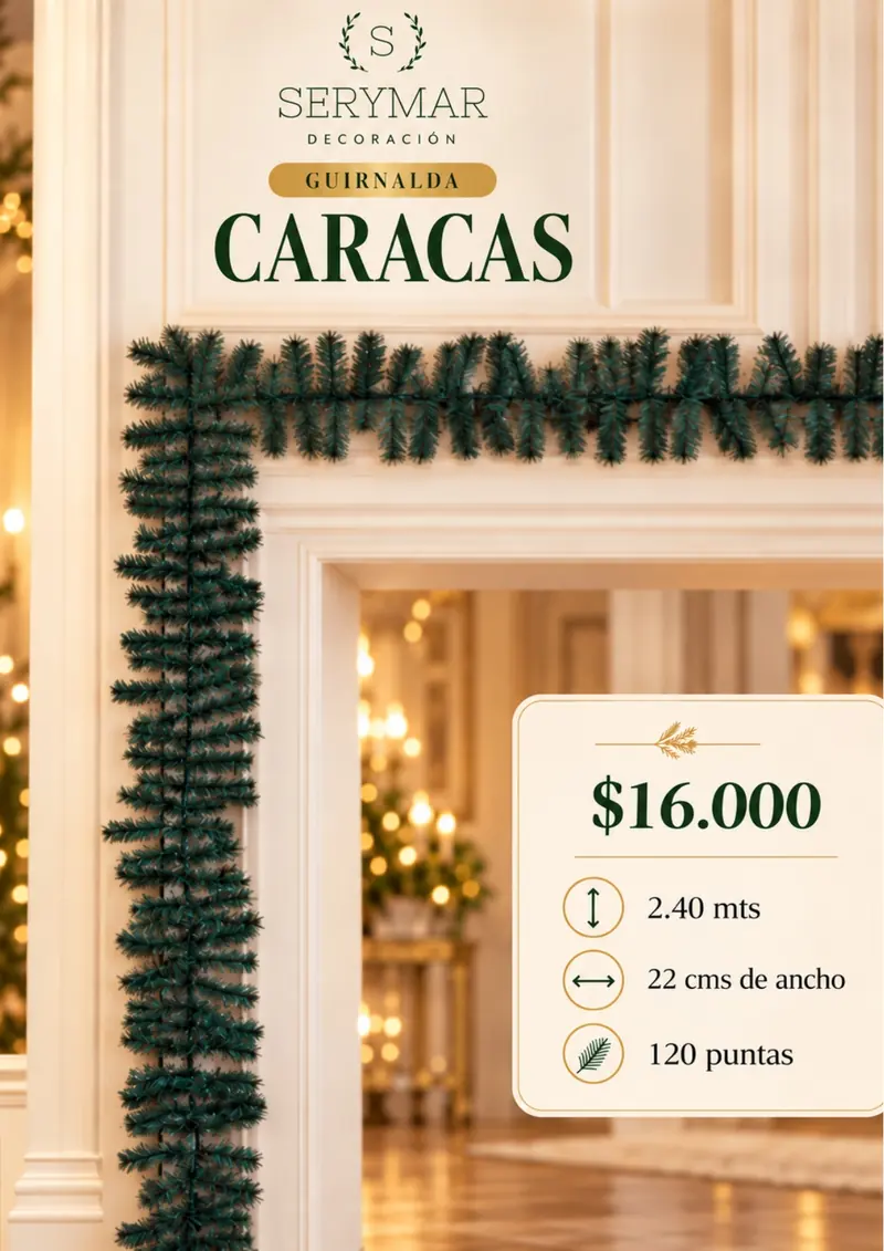 Guirnalda Caracas — página 22 del Catálogo Navidad 2026 de SERYMAR Decoración