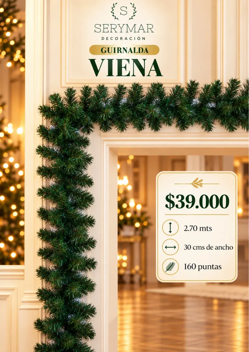Guirnalda Viena — página 25 del Catálogo Navidad 2026 de SERYMAR Decoración