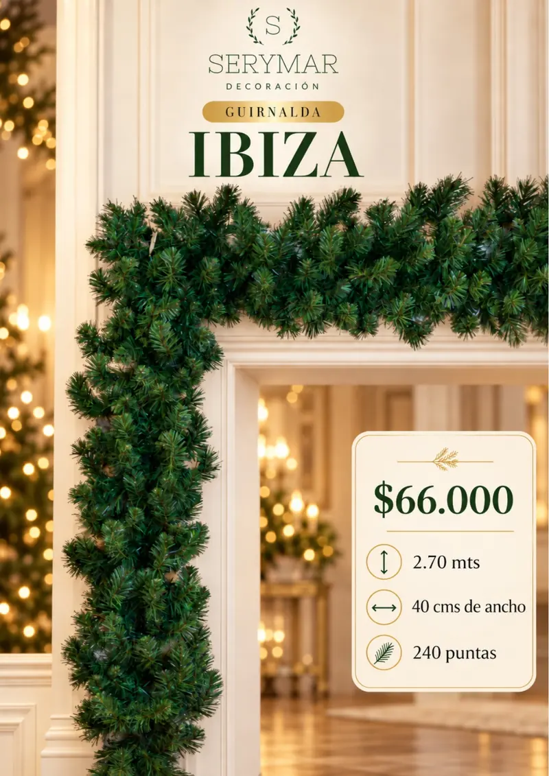 Guirnalda Ibiza — página 27 del Catálogo Navidad 2026 de SERYMAR Decoración
