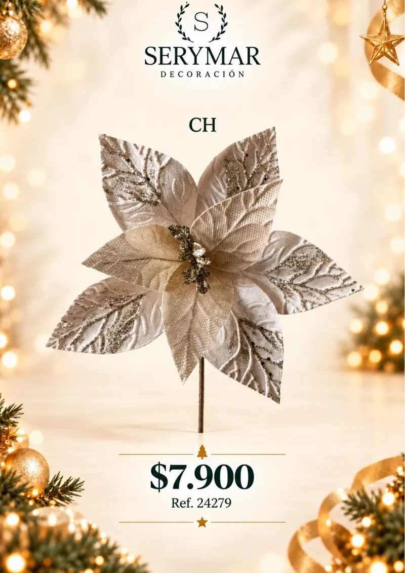 Flores de Navidad · Ref. 24279 — página 48 del Catálogo Navidad 2026 de SERYMAR Decoración