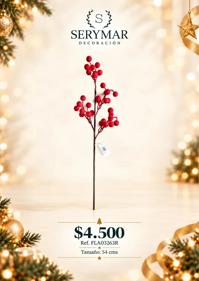 Follajes de Navidad · Ref. FLA03263R — página 58 del Catálogo Navidad 2026 de SERYMAR Decoración