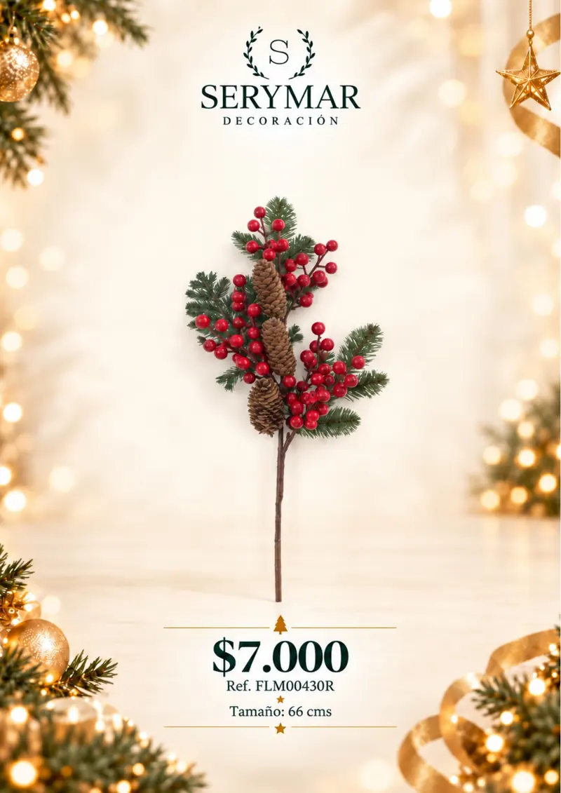 Follajes de Navidad · Ref. FLM00430R — página 65 del Catálogo Navidad 2026 de SERYMAR Decoración