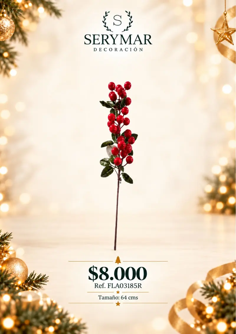 Follajes de Navidad · Ref. FLA03185R — página 68 del Catálogo Navidad 2026 de SERYMAR Decoración