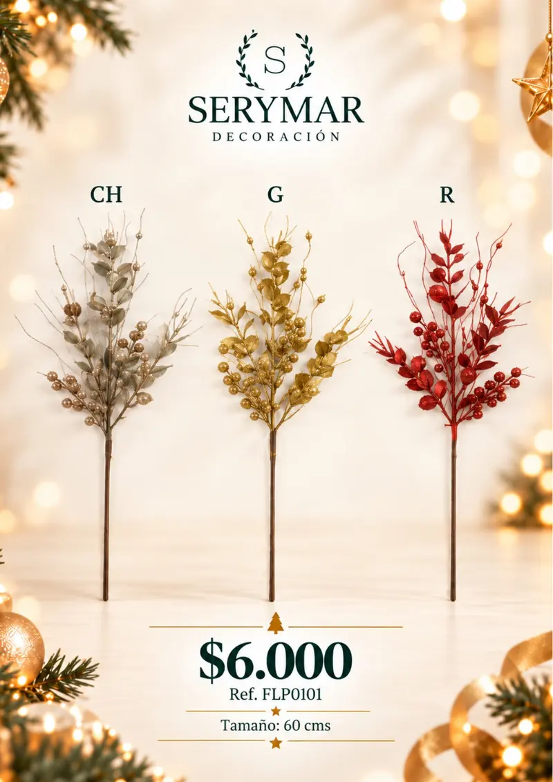 Follajes de Navidad · Ref. FLP0101 — página 77 del Catálogo Navidad 2026 de SERYMAR Decoración