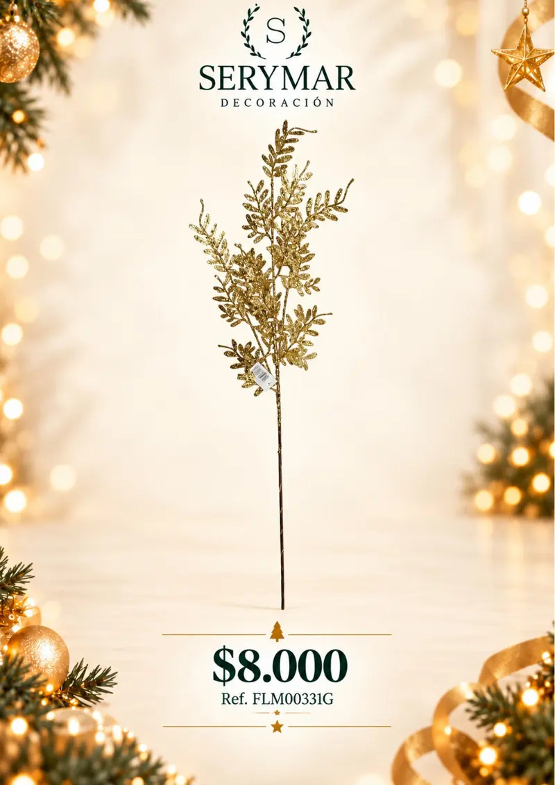 Follajes de Navidad · Ref. FLM00331G — página 83 del Catálogo Navidad 2026 de SERYMAR Decoración