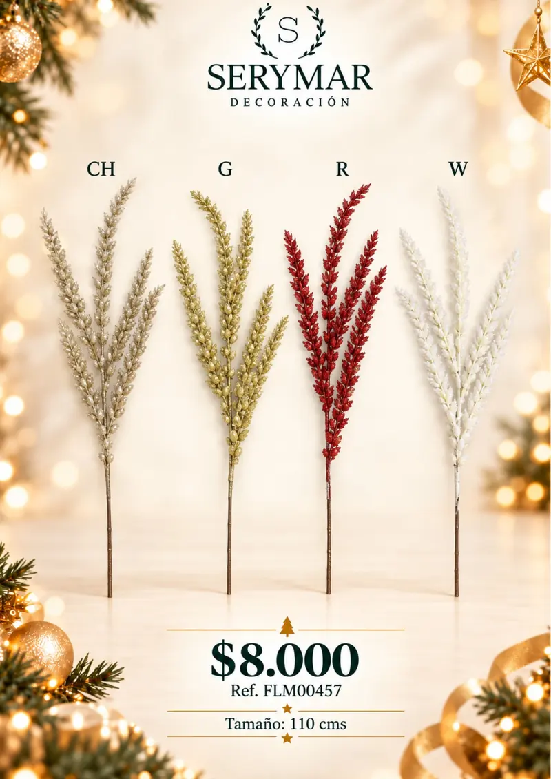 Follajes de Navidad · Ref. FLM00457 — página 86 del Catálogo Navidad 2026 de SERYMAR Decoración