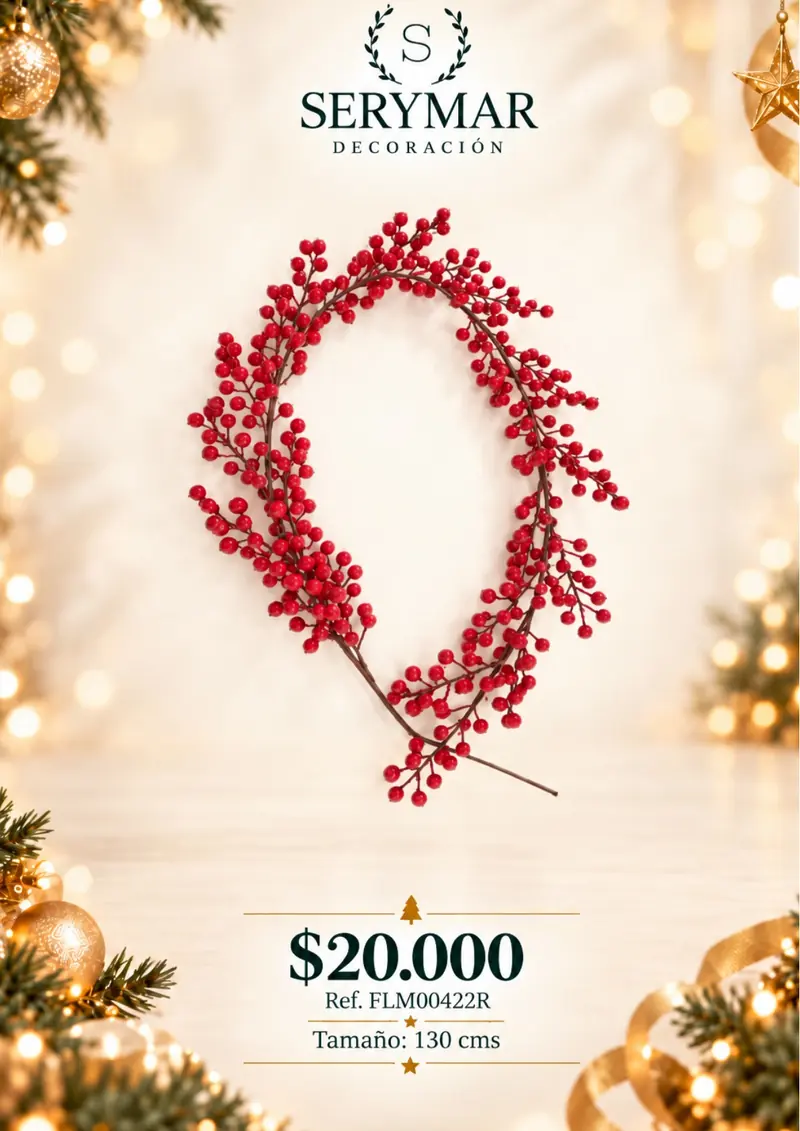 Follajes de Navidad · Ref. FLM00422R — página 89 del Catálogo Navidad 2026 de SERYMAR Decoración