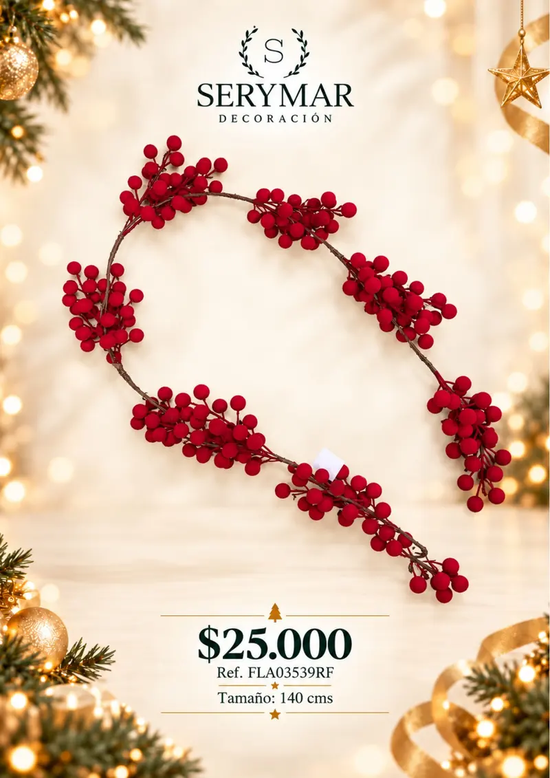 Follajes de Navidad · Ref. FLA03539RF — página 91 del Catálogo Navidad 2026 de SERYMAR Decoración
