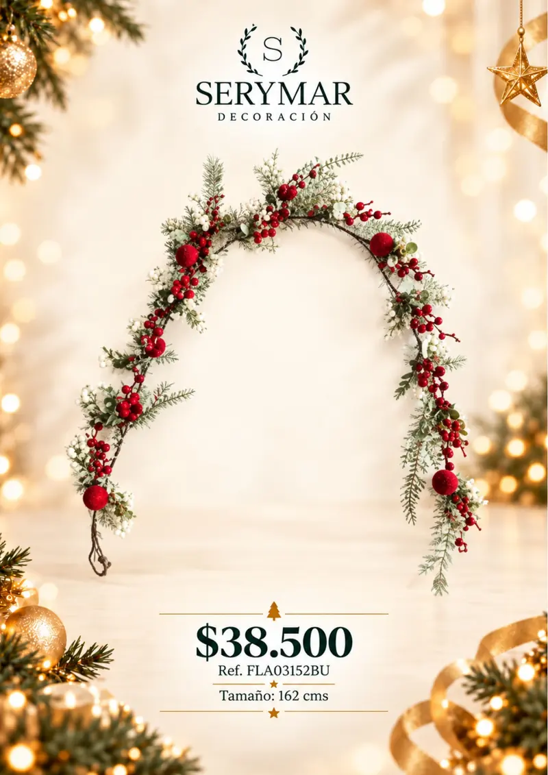 Follajes de Navidad · Ref. FLA03152BU — página 94 del Catálogo Navidad 2026 de SERYMAR Decoración