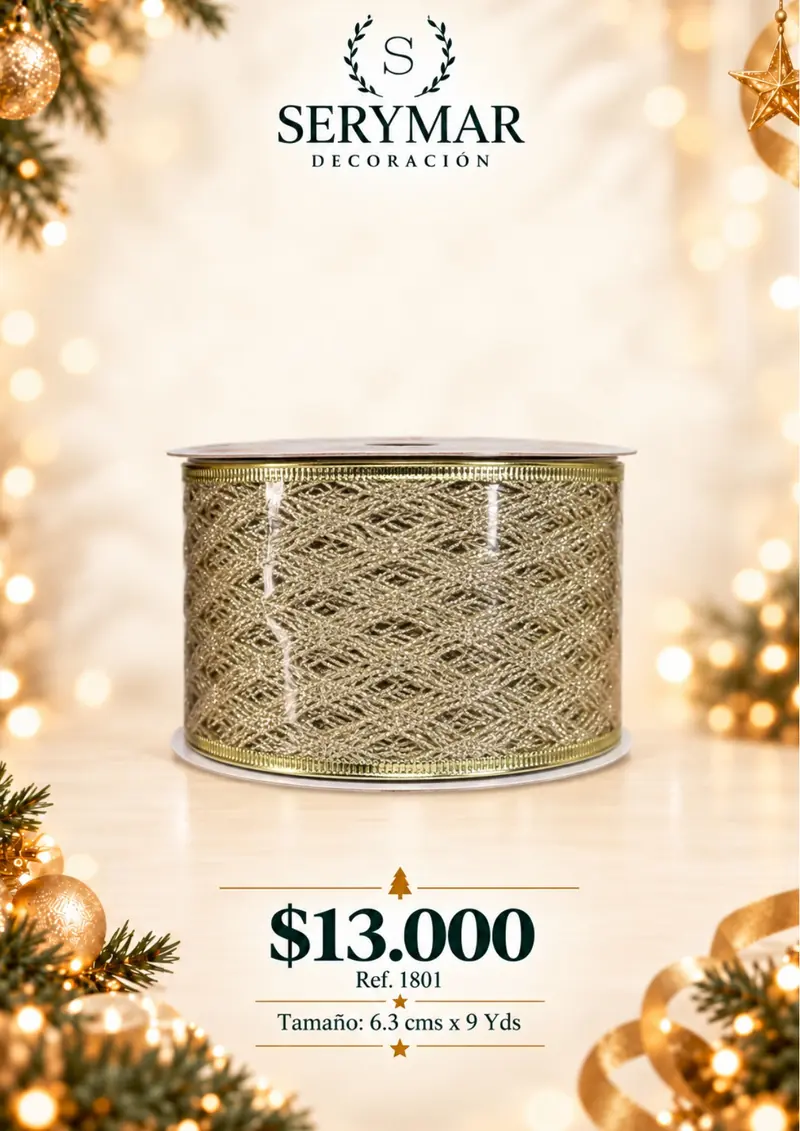 Cintas y mallas · Ref. 1801 — página 125 del Catálogo Navidad 2026 de SERYMAR Decoración