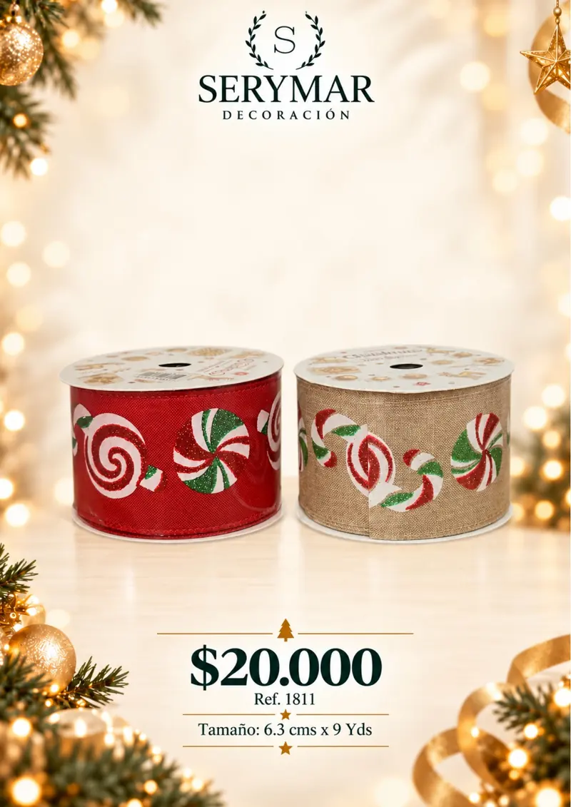 Cintas y mallas · Ref. 1811 — página 126 del Catálogo Navidad 2026 de SERYMAR Decoración
